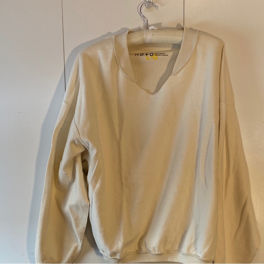 Unisex Cream Long Sleeve Sweatshirt